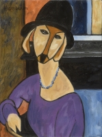 JEANNE HEBUTERNE WITH HAT AND NECKLACE
